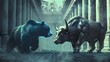 The Dramatic Confrontation of Bear and Bull in Finance