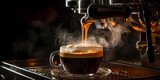 The steam wand of an espresso machine in action, the creamy texture of the milk captured in exquisite detail, isolated on a velvety smooth background, highlighting the critical role of texture coffee