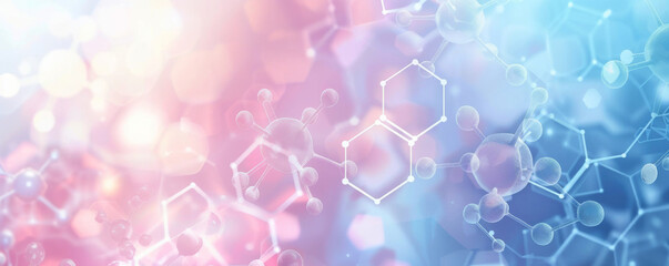 Fototapete - Abstract medical science background with molecular structures