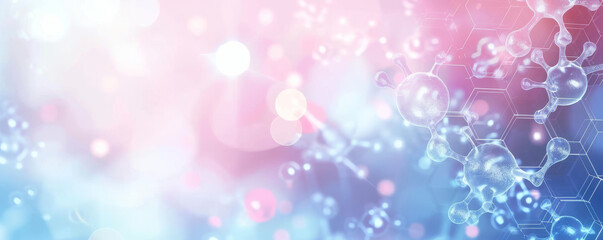 Fototapete - Abstract medical background with molecular structures