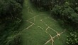 A network of animal tracks crisscrossing the jungl upscaled 4