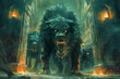 Cerberus the hound that guards the gates to the underworld and hell.  Myth and mythology