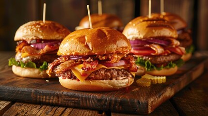 Canvas Print - Tasty Burgers and Sandwiches Quick Eats