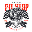 Racing pit stop colorful sticker