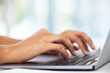 © peopleimages.com - Laptop, hands typing and writer with research for script, screenplay or movie adaptation of novel. Zoom, computer and person with keyboard for editing, inspiration or storyline for production