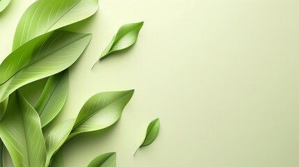 Wall Mural - A natural idea, an organic product, a green abstract arrow, a natural design. Natural design, layout and design, marketing material, copy space, environmental idea.