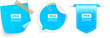 Blue vector stickers set, design elements