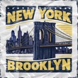 newyork brooklyn city skyline illustration. new york illustration ideal for t shirt or textile