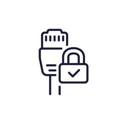 ethernet cable and a lock line icon