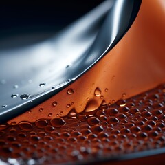 A close-up of a nano-enhanced fabric that repels water and stains, demonstrated under a droplet test to highlight its innovative features.