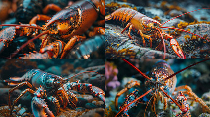 Sticker - lobster on a market stall