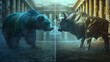 Market Symbolism: The Bear and Bull Confrontation