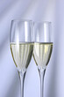 Two glasses with champagne close up