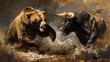 Nature's Fury: A Gripping Bear and Bull Confrontation