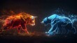 Dynamic Confrontation: Bear and Bull Lock Horns in Intense Composition
