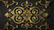 : A gold and black design with a floral pattern. The design is ornate and intricate. The gold and black colors give the design a luxurious and elegant feel