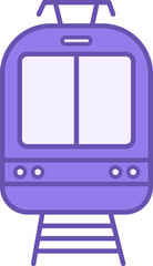 Wall Mural - Colored Tram Icon. Light Rail Transport Vector Icon. Front view