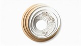 spirale de papier en ia, logo clair blanc et orangé