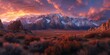 Panoramic view of snow mountains range landscape. Generative AI.