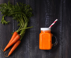 Sticker - organic fresh carrots for juice and healthy eating