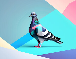 Wall Mural - Pigeon animal abstract