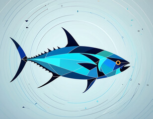 Wall Mural - Tuna animal abstract illustration