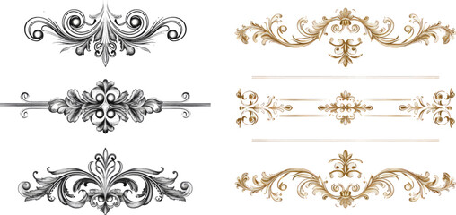 Leinwandbilder - Swirl ornaments and frames