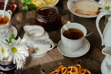 Sticker - Tea party in rustic style.