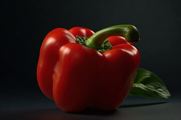 Wall Mural - fresh red capsicums on dark background