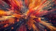 Spectacular explosion of particles and shards in dynamic motion. Abstract 3d background