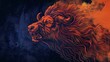 Captivating Fusion of Lion and Ox in Graphic Vibrancy