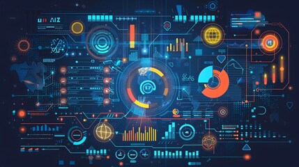 financial graph on technology abstract background