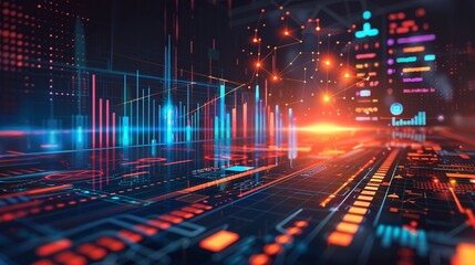 financial graph on technology abstract background