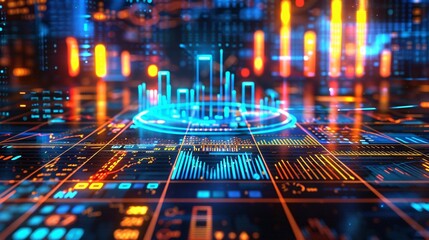 financial graph on technology abstract background