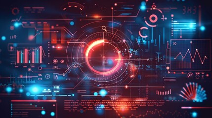 financial graph on technology abstract background