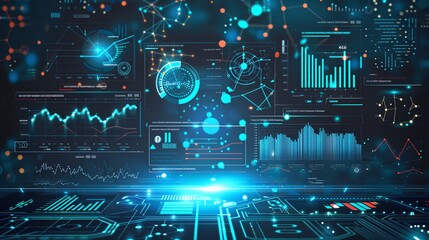 financial graph on technology abstract background