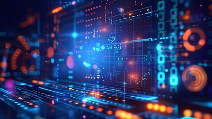 financial graph on technology abstract background