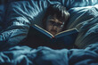 A snapshot of a person winding down with a book before bed, a modern bedtime routine.