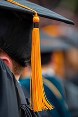 Canvas Print - Close-up of graduation cap tassel during commencement ceremony.