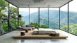 © Krystian - Modern Bedroom With Large Windows Overlooking The Mountains