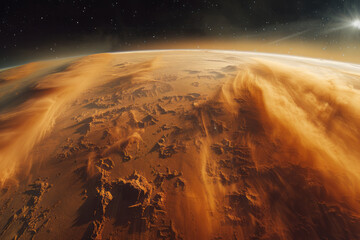 Aufkleber - A photograph of seasonal dust storms sweeping across continents, their scale and force visible only