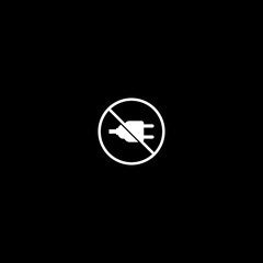 Sticker - No power icon isolated on dark background