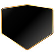 Element unique geometric frame in gold color with black background inside
