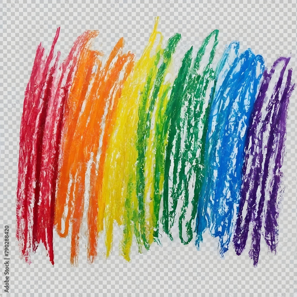 grunge hand drawn colorful scribble wax pastel, rainbow crayon isolated ...