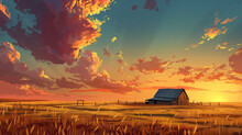 Prairie Sunset Serenade Cartoon