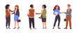 © GreenSkyStudio - Business deal or agreement handshake. Office workers shaking hands, male and female characters handshake surrounded by applauding team flat vector illustration. Business partners handshake