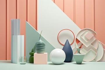 Leinwandbilder - Minimalist abstract wall decoration with geometric show peace