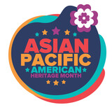 Fototapeta Panele - Asian Pacific American Heritage Month. Celebrated in May. It celebrates the culture, traditions and history of Asian Americans and Pacific Islanders in the United States. Poster, card, banner. Vector