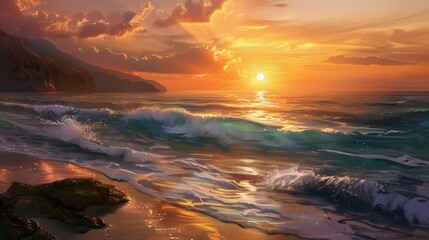 Sticker - OCEAN VIEW SUNSET WALLPAPER BACKGROUND