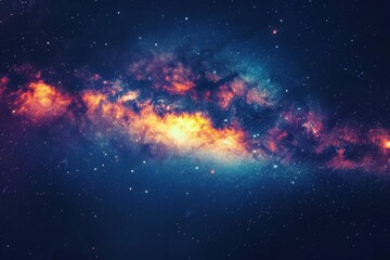 Wall Mural - a vibrant and dynamic galaxy filled with colorful stars shining brightly against a dark backdrop, ca